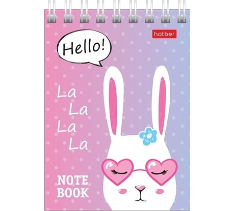 Блокнот Hatber Прикольные зайцы 40 л, А7, клетка, обложка мелованный картон, 1 шт в упаковке 061437