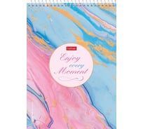 Блокнот Hatber Наслаждайся моментом 60 л, А5, клетка, обложка мелованный картон, УФ-лак на спирали, 4 шт в упаковке 066422