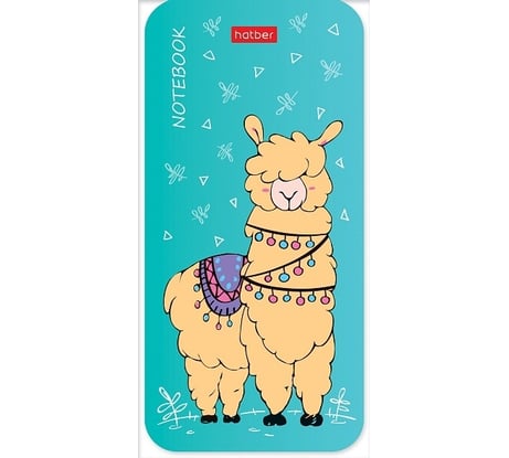 Блокнот Hatber I love LAMA 48л А6, линия, обложка, мелованная бумага, на клею, с фигурной высечкой, 8 шт в упаковке 059942