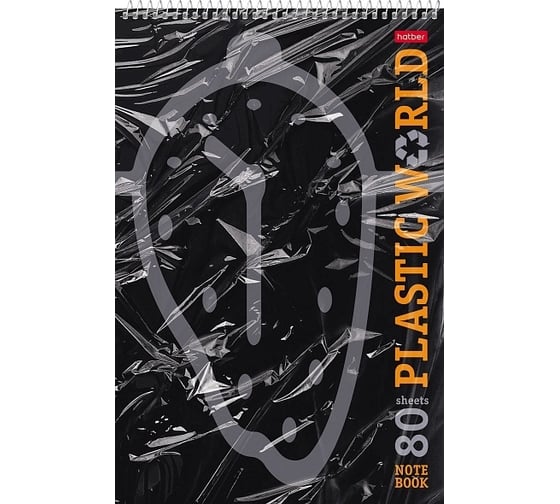 Блокнот Hatber Plastic World 80 л, А4, клетка, обложка мелованный картон, УФ-лак, на спирали, 24 шт в упаковке 076933 1