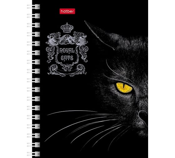 Записная книжка Hatber 80л А6 клетка серия  Royal Cats, 6шт. 066351