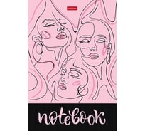 Записная книжка Hatber 80л А5 145x205мм белая/розовая без линовки твердый переплет матовая ламинация Faces Лица, 18шт. 066888