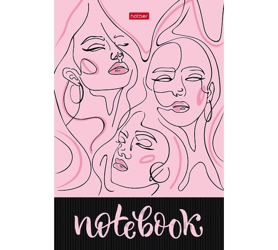 Записная книжка Hatber 80л А5 145x205мм белая/розовая без линовки твердый переплет матовая ламинация Faces Лица, 18шт. 066888 1