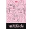 Записная книжка Hatber 80л А5 145x205мм белая/розовая без линовки твердый переплет матовая ламинация Faces Лица, 18шт. 066888 1