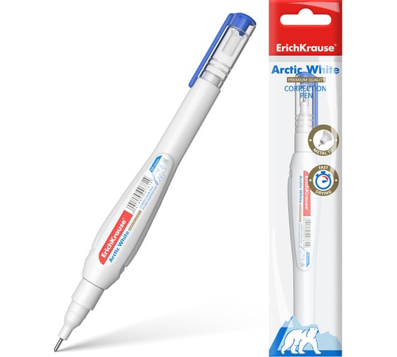 Ручка-корректор ErichKrause Arctic white 10 мл 14173