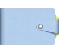 Визитница Hatber VIVELLA BICOLOUR 12 карманов, двухцветная, 70x120 мм, голубой/салатовый хлястик с кнопкой, 1 шт в упаковке 054669