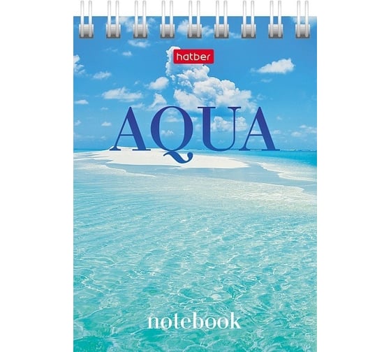 Блокнот Hatber AQUA 60 л, А7, клетка, 65 г/кв.м, обложка мелованный картон, 78 шт в упаковке 081166 1