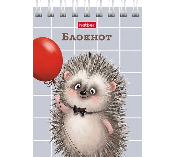 Блокнот Hatber Хорошо быть ёжиком 40 л, А7, клетка, 65 г/кв.м, обложка мелованный картон, 120 шт в упаковке 081183