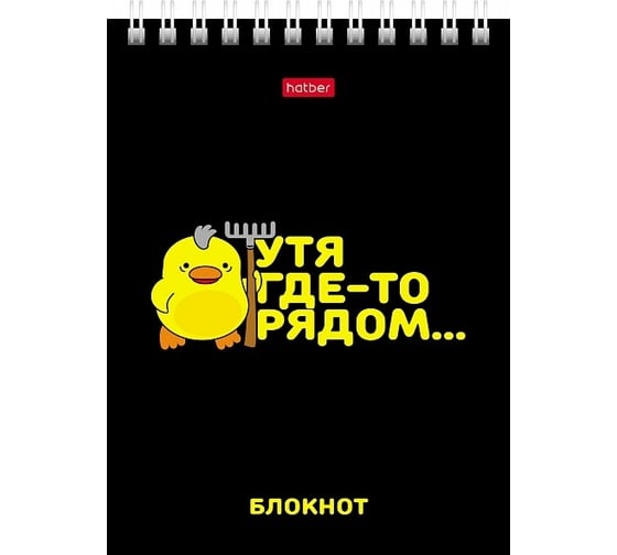 Блокнот Hatber УтяКря 40 л, А6, клетка, обложка мелованный картон, УФ-лак, 6 шт в упаковке 079618