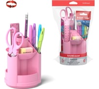 Настольный вращающийся пластиковый набор ErichKrause Mini Desk, Pastel, розовый 53231