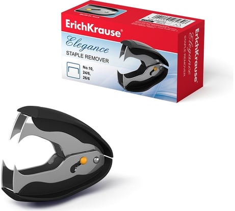 Антистеплер с фиксатором ErichKrause Elegance Classic, черный, в коробке по 1 шт. 28239