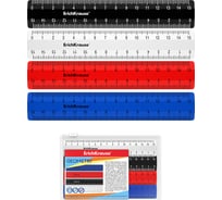 Набор из 4 пластиковых линеек ErichKrause Classic, 15 см, ассорти, в пакете 55445