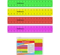 Набор из 4 пластиковых линеек ErichKrause Neon Solid, 15 см, ассорти 50573