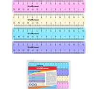 Набор из 4 пластиковых линеек ErichKrause Pastel, 15 см, ассорти 49558