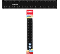 Линейка ErichKrause пластиковая Классика, 20 см, пакет, черный 53877
