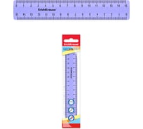 Линейка ErichKrause пластиковая Пастель, 15 см, пакет, фиолетовый 49537