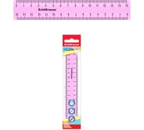 Пластиковая линейка ErichKrause Pastel, 15 см, розовый 49535