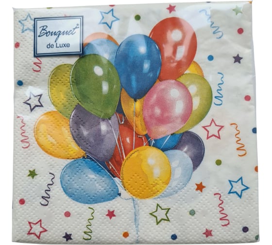 Салфетки EUROHOUSE Bouquet de Luxe Веселый праздник, 24x24, 3 слоя, 25 шт. 37093 1