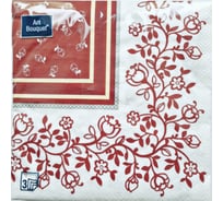 Салфетки EUROHOUSE Art Bouquet Барокко, 33x33, 3-х слойные, 20 шт. 37394