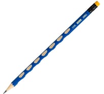 Чернографитный карандаш DELI u-touch hb, 6 граней, с ластиком, с углублениями, синий, 12 шт. 1739296