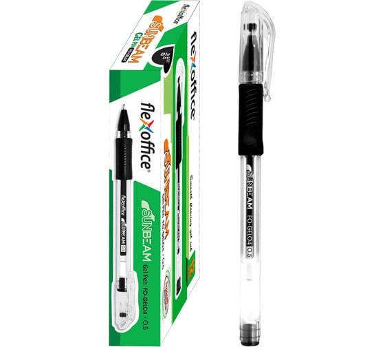 Гелевая ручка Flexoffice sunbeam черная, 12 шт. FO-GEL04 BLACK 1