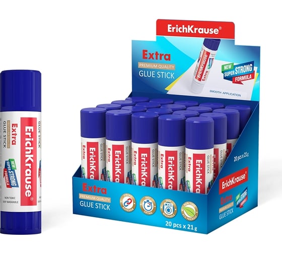 Клей-карандаш ErichKrause Extra, 21 г 2368