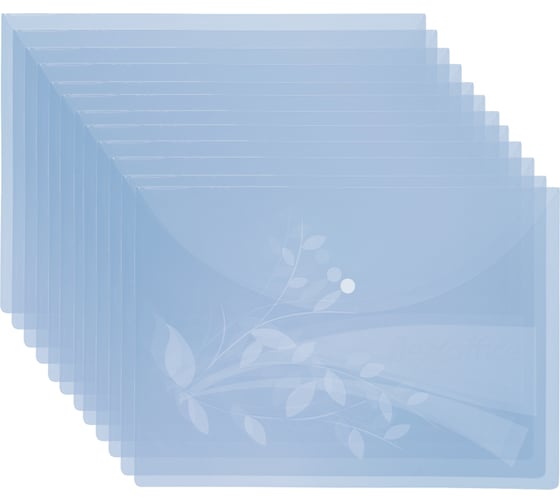 Папка на кнопке Flexoffice А4, голубая, 12 шт. FO-CBF02 BLUE