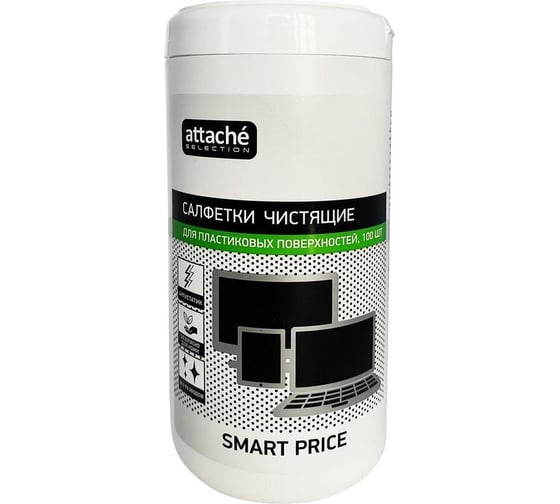Салфетки для поверхностей Attache Selection smart price туба, 100 шт., 135x165 мбл 1763026 1