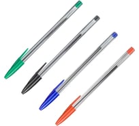 Набор шариковых неавтоматических ручек Attache economy, 4 цвета, 0,7 мм, прозрачный корпус 1819010