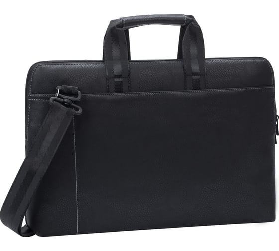 Сумка для ноутбука 15.6" и документов RIVACASE PU Laptop bag black slim 8930