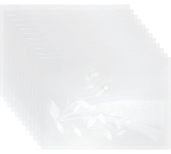 Папка на кнопке Flexoffice А4 прозрачная, 12 шт FO-CBF02 CLEAR 1