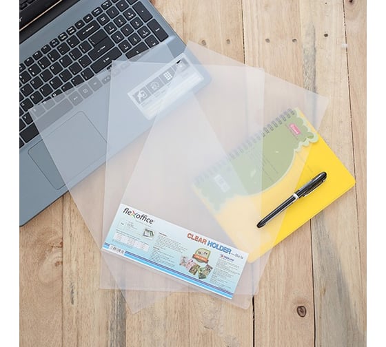 Папка-уголок Flexoffice f4 прозрачная, 10 шт FO-CH04 CLEAR