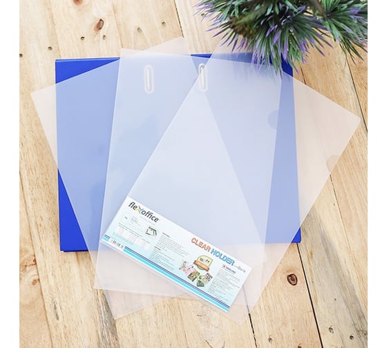 Папка-уголок Flexoffice f4 прозрачная, 10 шт FO-CH04 CLEAR