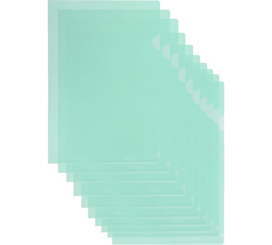 Папка-уголок Flexoffice А4 зеленая, 10 шт FO-CH01 GREEN