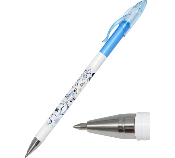 Ручка гелевая Flexoffice guppy синяя, 12 шт FO-GEL011G BLUE