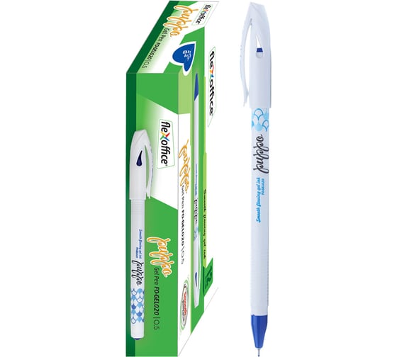Ручка гелевая Flexoffice puppo синяя, 12 шт FO-GEL020 BLUE