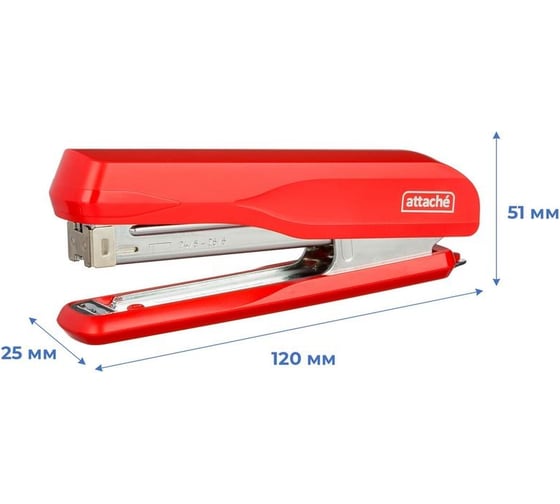 Степлер Attache msr2430 №24/6-26/6, до 30 листов, металл, красный 1271893