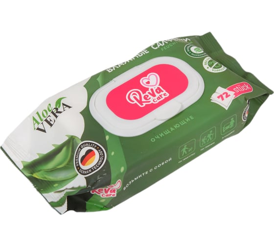 Салфетки влажные очищающие Reva Care Алоэ Вера 72 шт R30072
