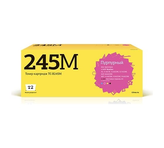 Картридж T2 (TN-245M/TN245M/245M) для Brother HL-3140CW, 3170CDW, DCP-9020CDW, MFC-9330CDW (2200 стр.) пурпурный TC-B245M 1