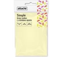 Стикеры Attache simple 76x101 мм пастельные желтые 1 блок, 100 листов 1495394