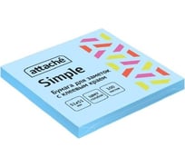 Стикеры Attache simple 51x51 мм пастельные голубые 1 блок, 100 листов 1495386