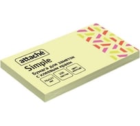 Стикеры Attache simple 76x127 мм пастельные желтые 1 блок, 100 листов 1495396