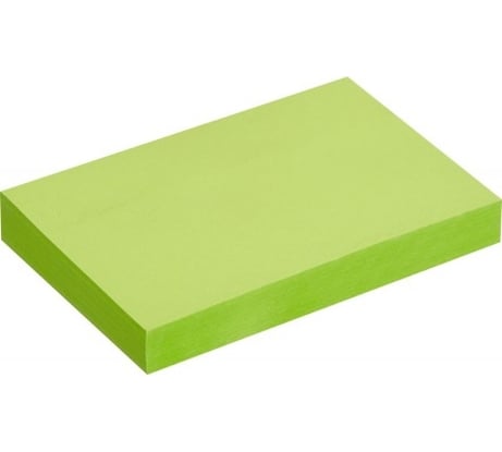 Стикеры Attache с клеевым краем 76x51 мм, 100 листов неоновый зеленый 1266198