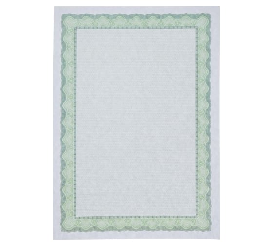 Сертификат-бумага Attache А4 50 шт в упаковке зеленая рамка id3 1412166 1