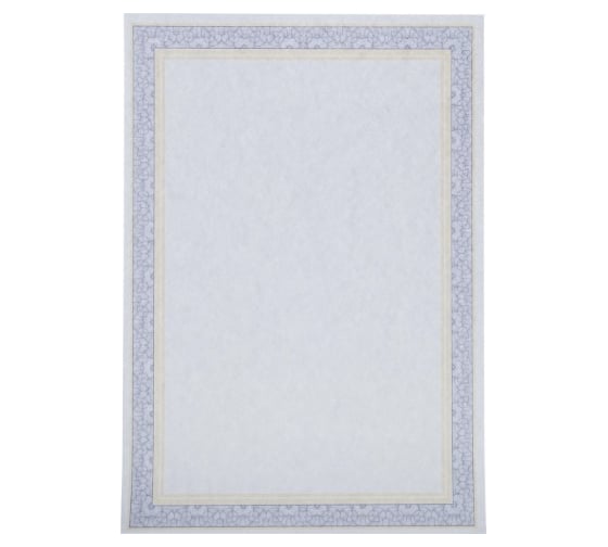 Сертификат-бумага Attache А4 двойная рамка синеоранжевая id8, 25 шт в упаковке 1796364 1