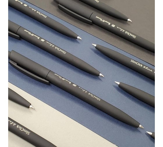 Шариковая ручка Bruno Visconti slimclick.black автоматическая, 0,5 мм, синяя 200073 1641242