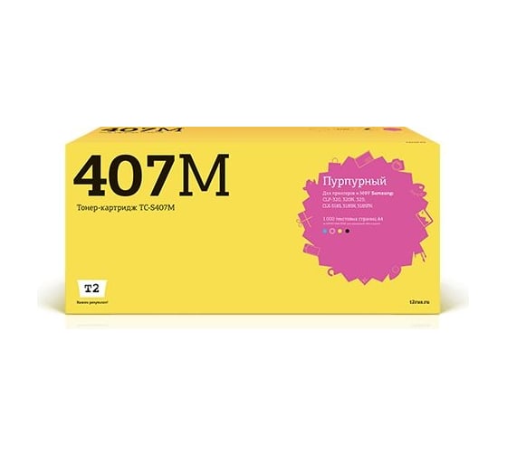 Картридж T2 (CLT-M407S/M407S/407S/CS M407S) для Samsung CLP-320, 325, CLX-3185 (1000 стр.) пурпурный, с чипом TC-S407M