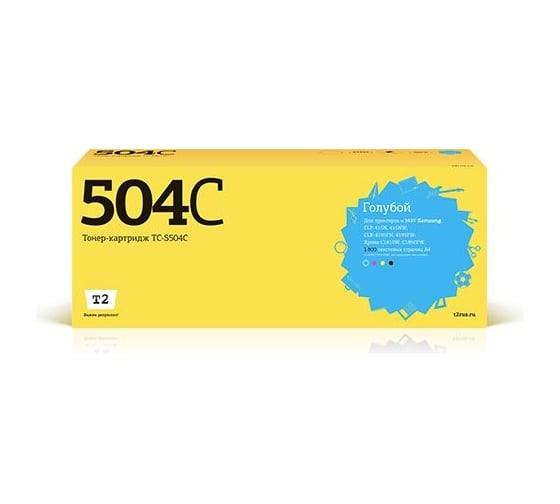 Картридж T2 (CLT-C504S/SU027A/C504S/504S) для Samsung CLP-415, CLX-4195, Xpress C1810W (1800 стр.) голубой, с чипом TC-S504C 1