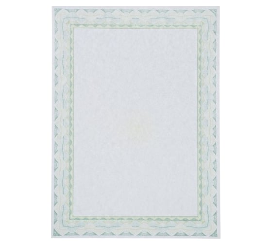 Сертификат-бумага Attache А4 50 шт в упаковке зеленая рамка спираль id6 1412169 1