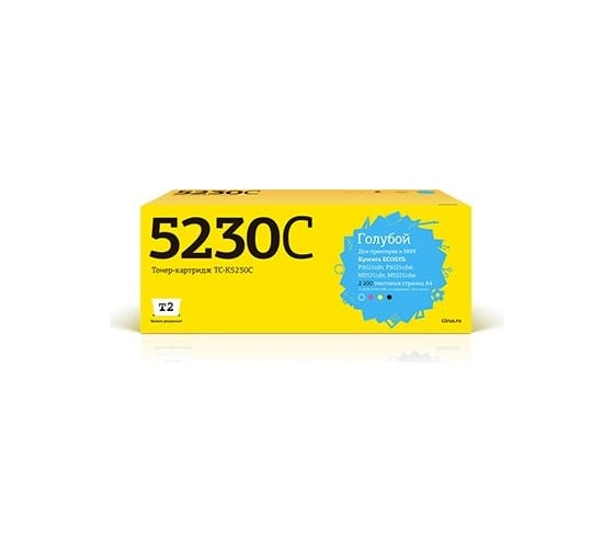 Тонер-картридж T2 (TK-5230C/TK5230C/5230) для Kyocera ECOSYS M5521cdn, M5521cdw, P5021cdn, P5021cdw (2200 стр.) голубой, с чипом TC-K5230C 1